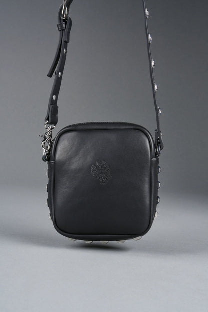 Wolves OnlyUs Slim Leather Side Bag in Black