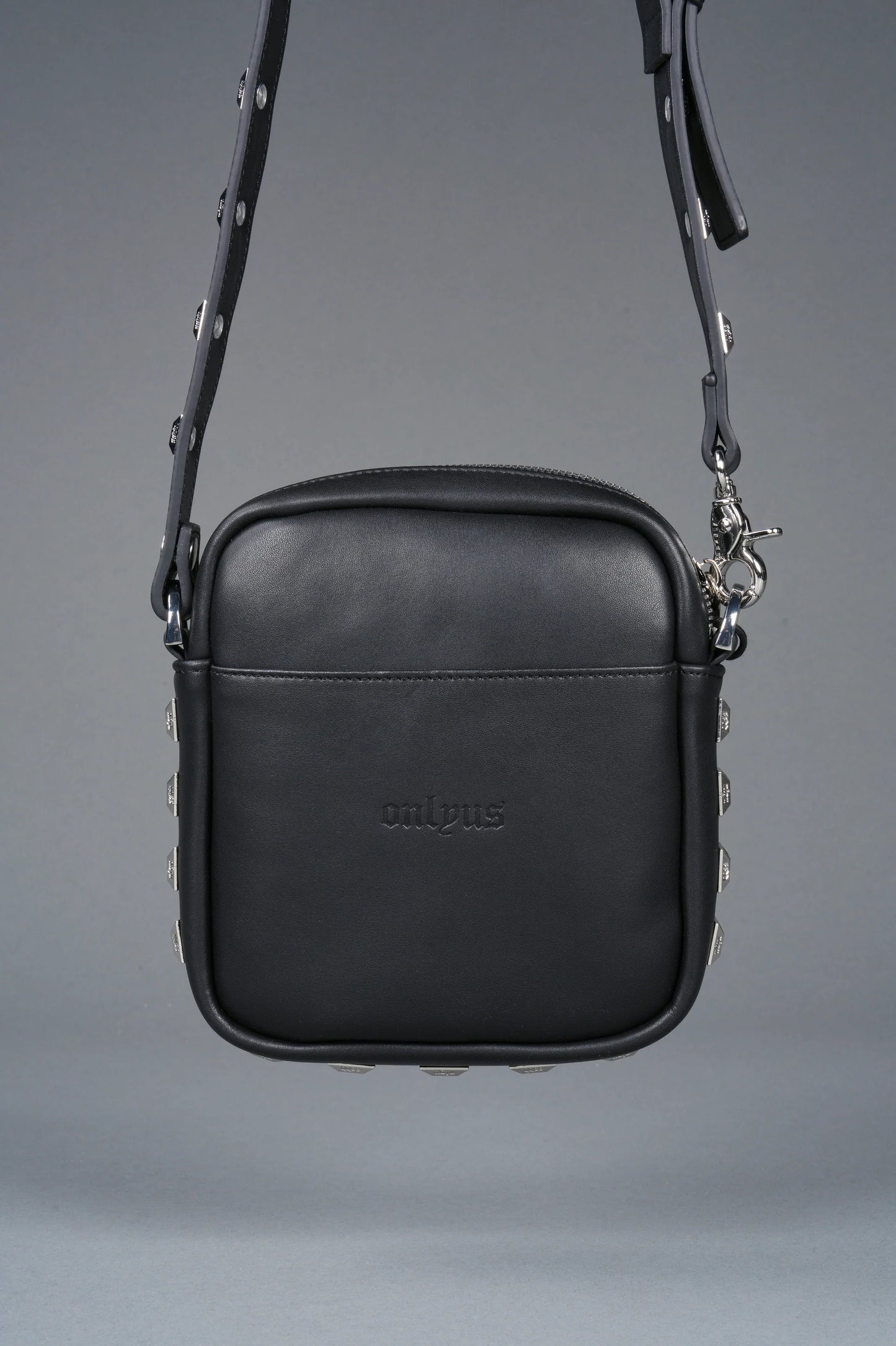 Wolves OnlyUs Slim Leather Side Bag in Black