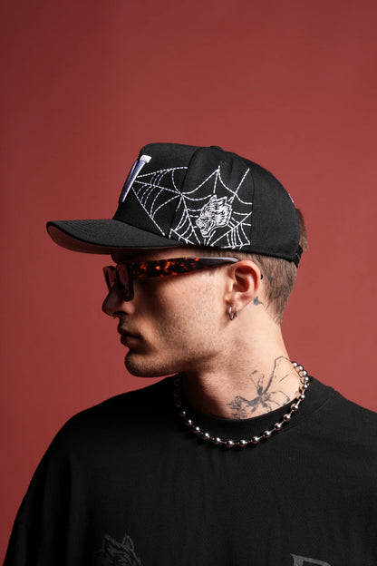 Webbed A Frame Snapback in Black