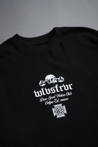 Wave Wolf Premium Oversized Tee in Black