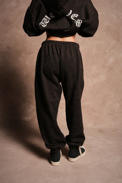 Dual Premium Lounger Sweatpants in Darc Brown Leopard