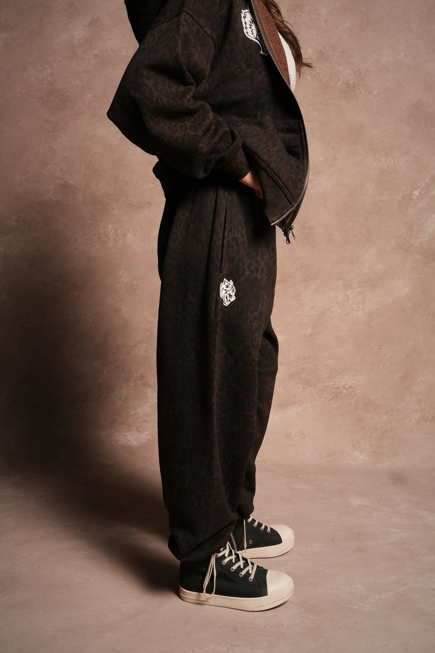 Dual Premium Lounger Sweatpants in Darc Brown Leopard