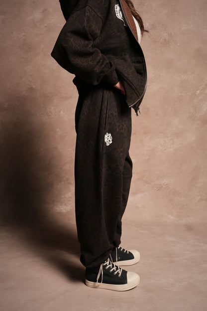 Dual Premium Lounger Sweatpants in Darc Brown Leopard