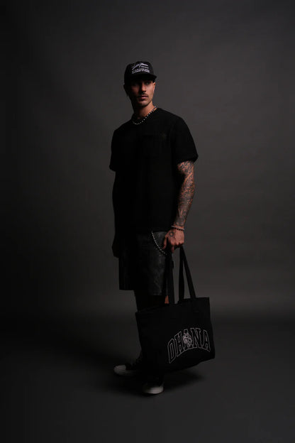 OHANA ONLYUS CANVAS TOTE BAG IN BLACK
