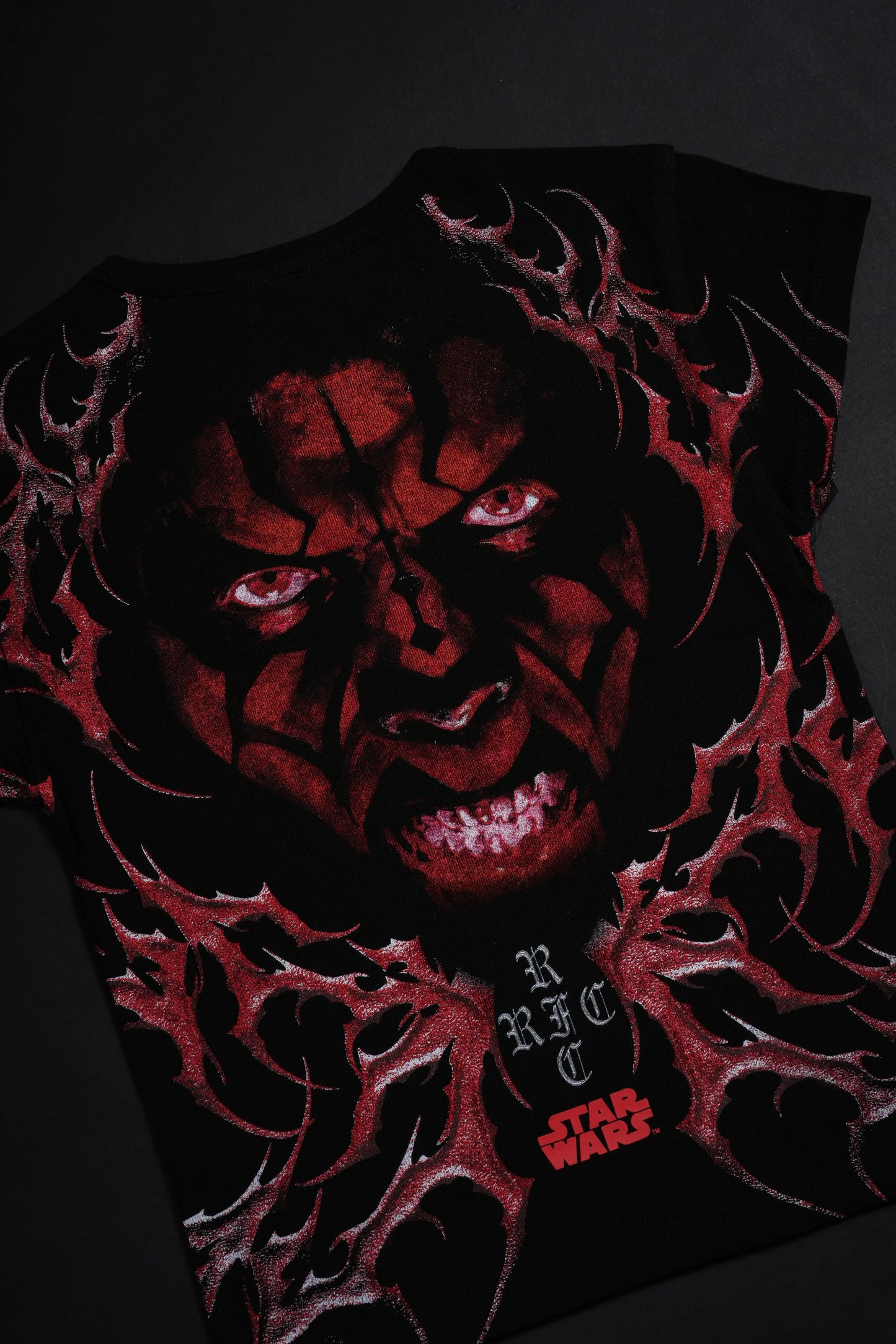 Scarlet Vengeance Baby Tee in Black