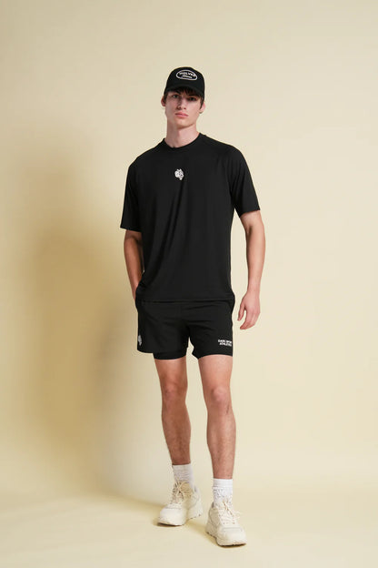 FOREVER MARK DRY WOLF RAGLAN SS TEE IN BLACK