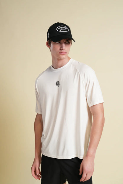 FOREVER MARK DRY WOLF RAGLAN SS TEE IN CREAM