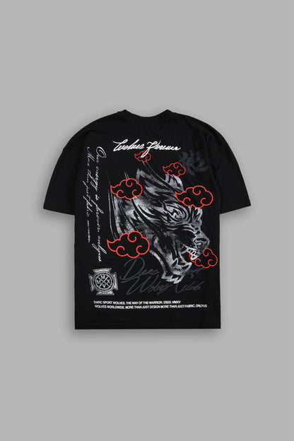 ROGUE WOLF "PREMIUM" OVERSIZED TEE IN BLACK