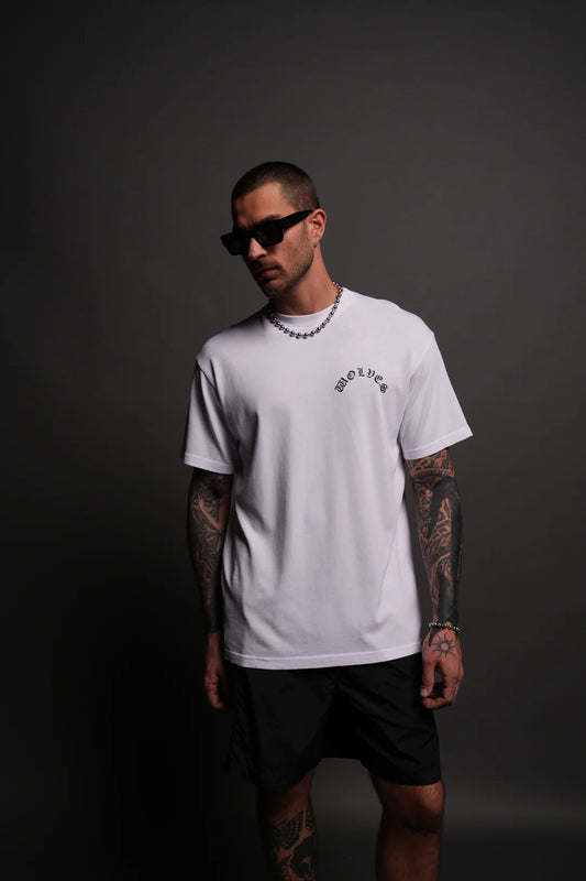 CHOPPER WOLF "PREMIUM CLASSIC" TEE IN WHITE