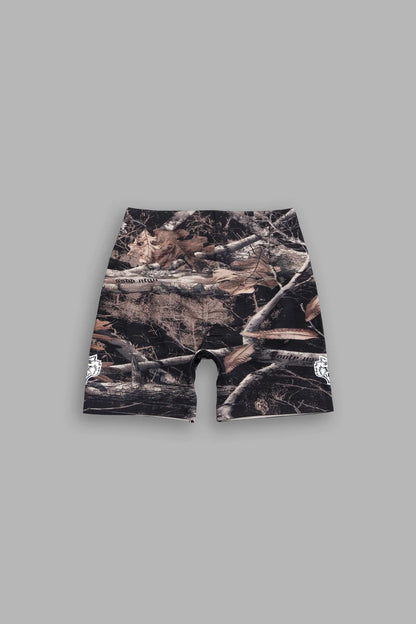 DUAL WOLF EVERSON SEAMLESS SHORT IN DARC BROWN WOODLAND