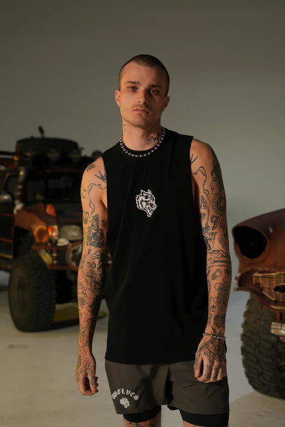 CONQUER “TOMMY” MUSCLE TEE IN BLACK