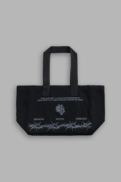 SURROUNDED BY THORNS MINI TOTE BAG IN BLACK