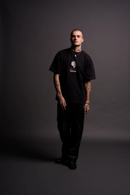 MAUL AND THE MOTH “GRUNGE” TEE IN BLACK