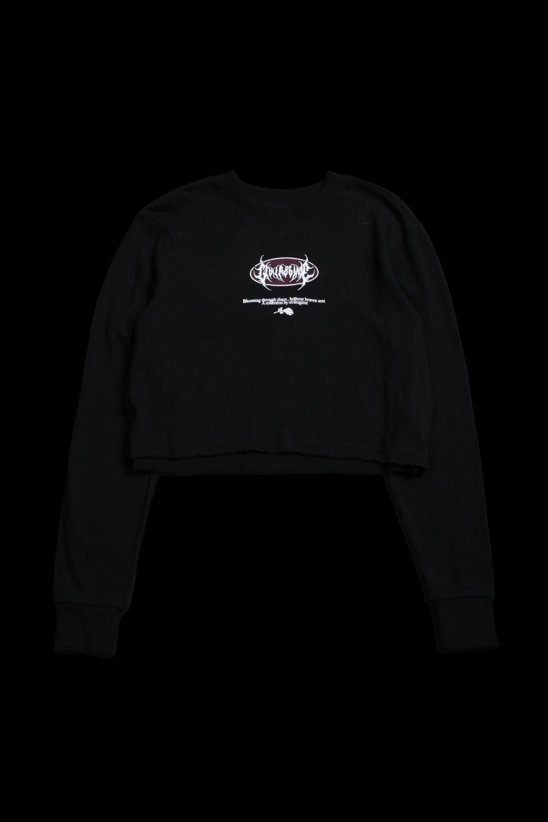 FOREVER L/S BOXY CROP TEE IN BLACK