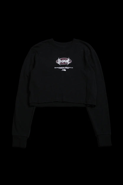 FOREVER L/S BOXY CROP TEE IN BLACK