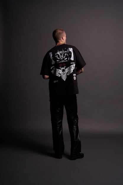 MAUL AND THE MOTH “GRUNGE” TEE IN BLACK