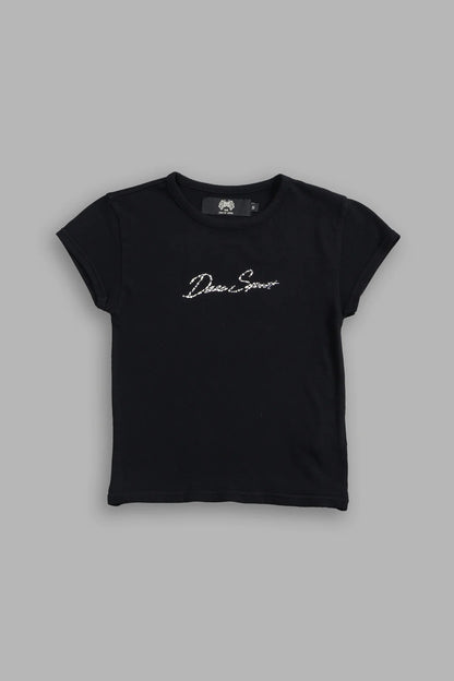 DARC STAR BABY TEE IN BLACK