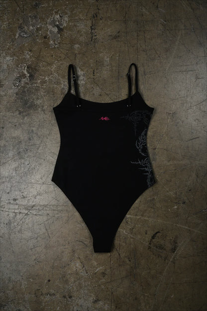 Harmful Bodysuit Tank in Black