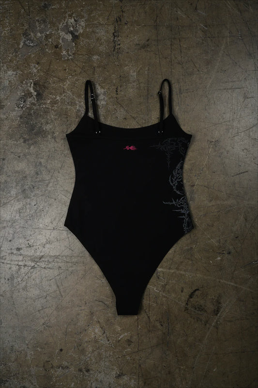 Harmful Bodysuit Tank in Black
