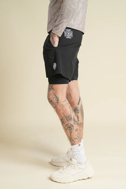 Dual Core Compression Shorts in Black
