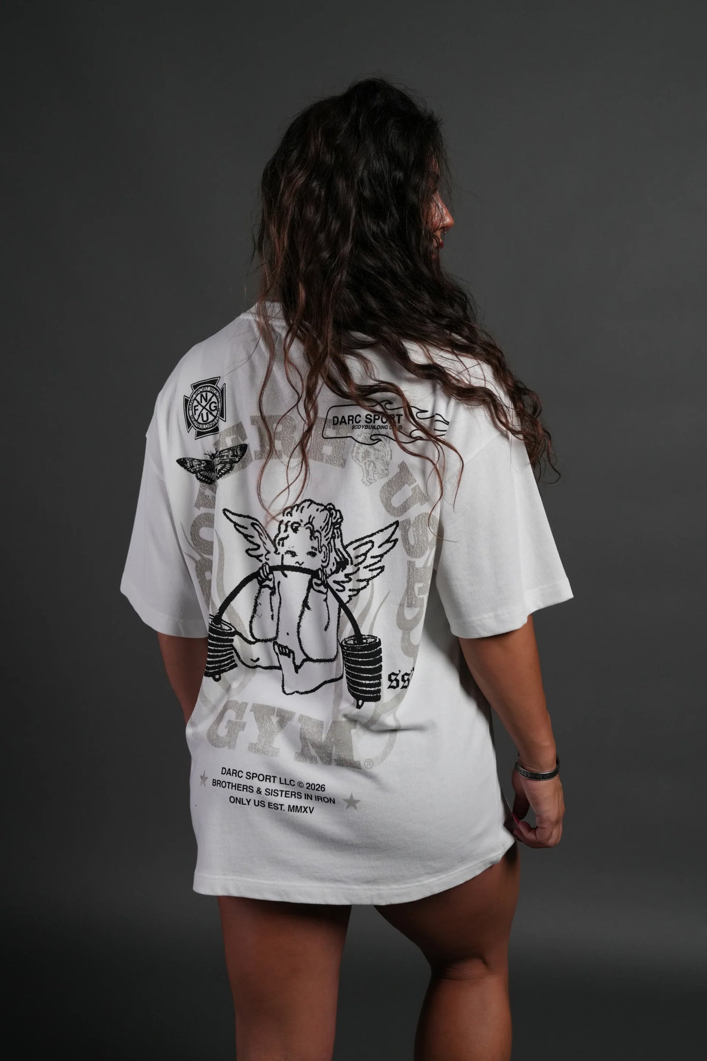 Powerhouse of the Cherub Unisex Premium Oversized Tee in Cream