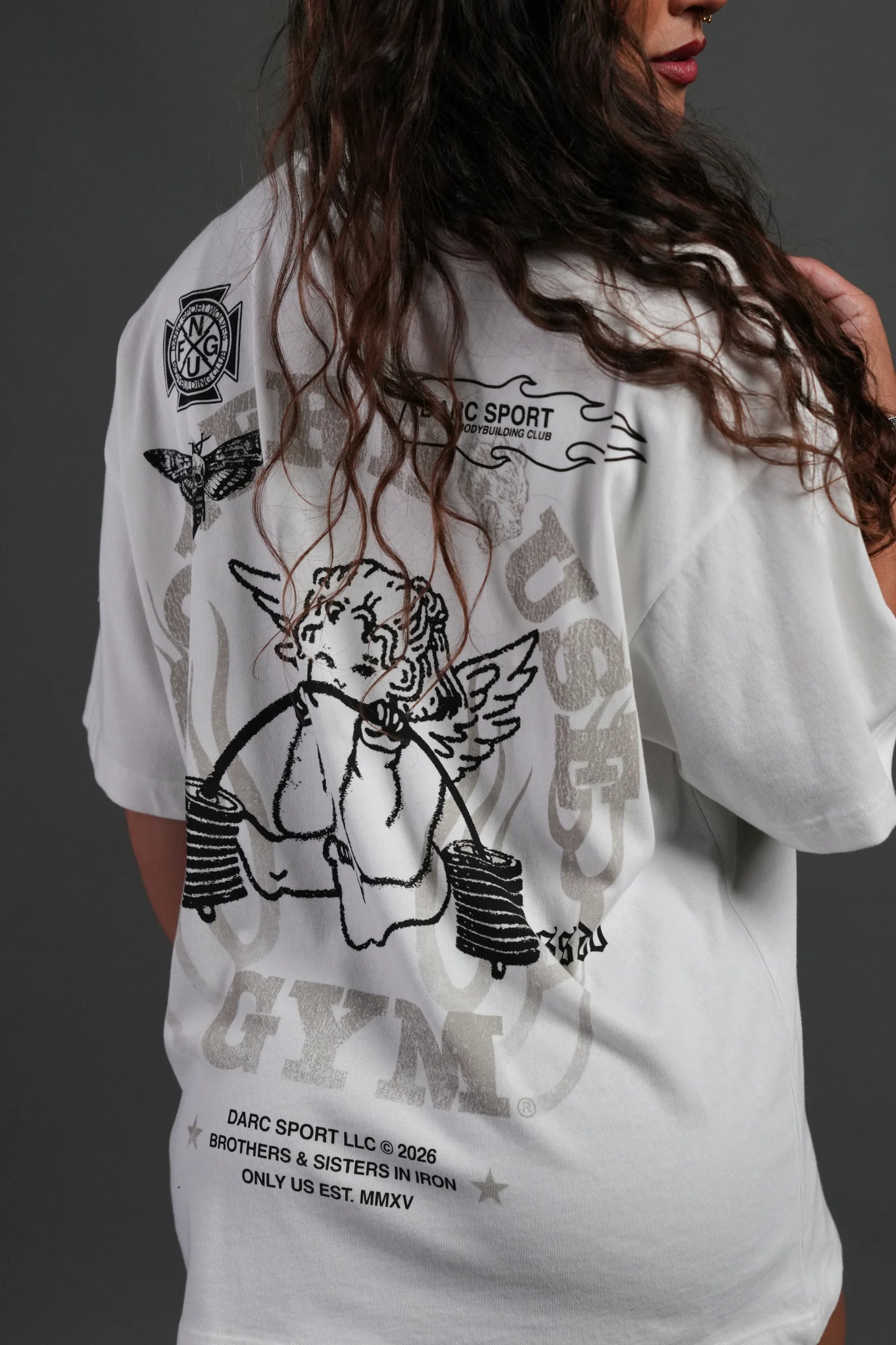 Powerhouse of the Cherub Unisex Premium Oversized Tee in Cream