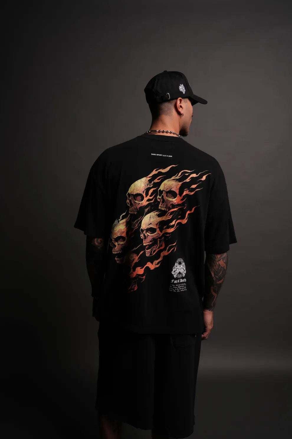 DEATH FACE OVERSIZED PREMIUM TEE IN BLACK