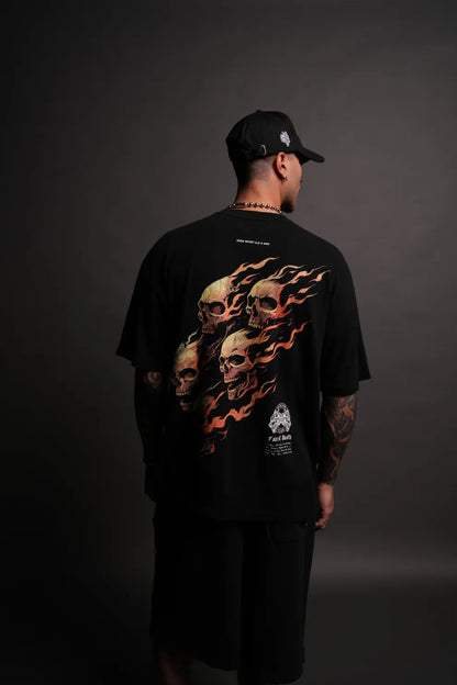 DEATH FACE OVERSIZED PREMIUM TEE IN BLACK