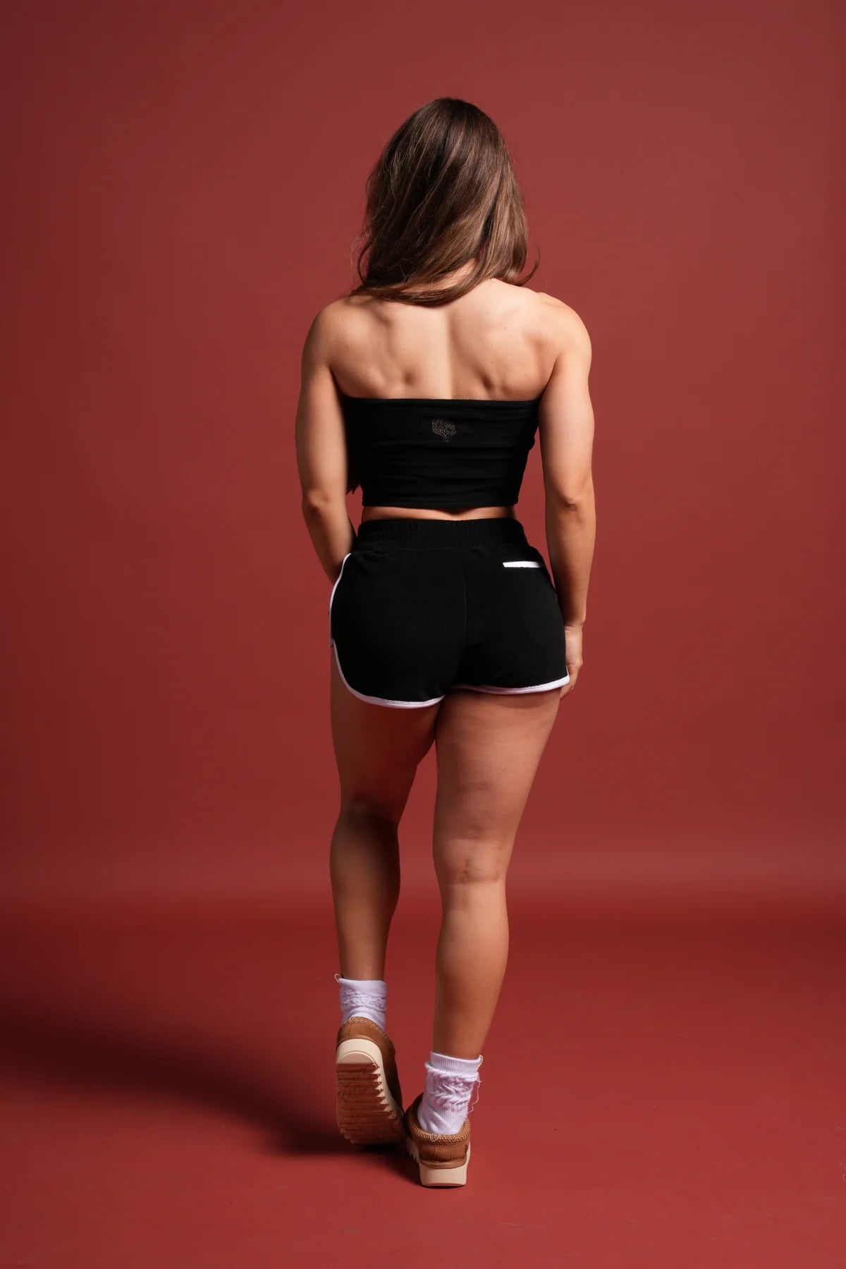 Dual Wolf Tia Track Shorts in Black