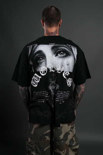 Sanctified Premium Oversized Tee in Black