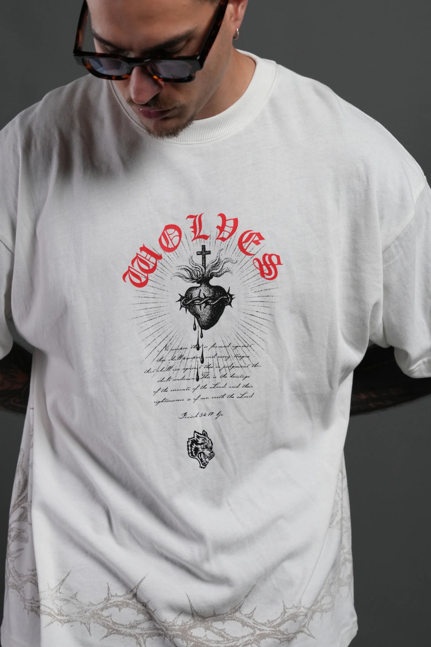 Sanctified Premium Oversized Tee in Cream