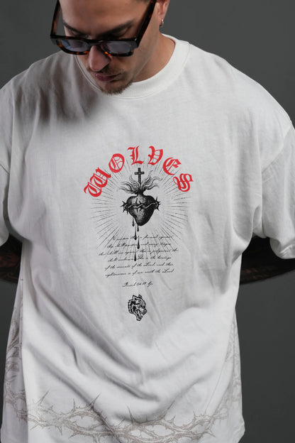 Sanctified Premium Oversized Tee in Cream