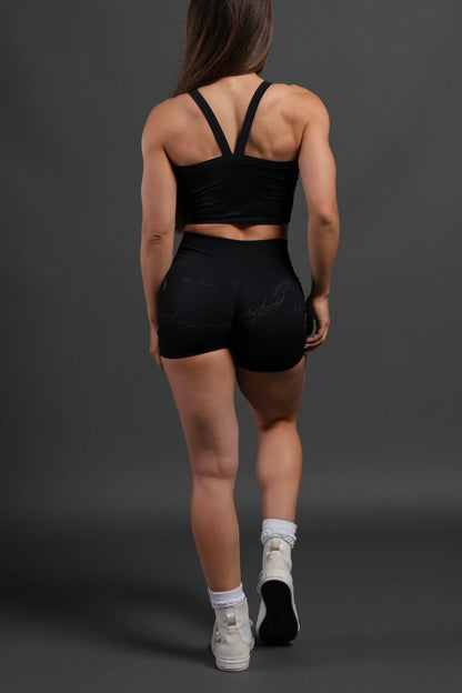 Rose Thorn "Hannah" Soft Seamless Tank in Black Rose Thorn