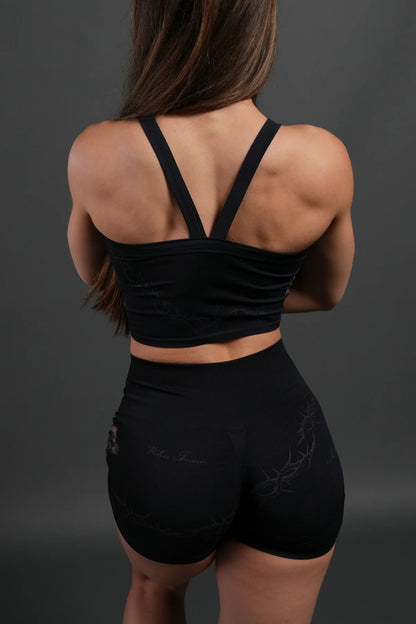 Rose Thorn "Hannah" Soft Seamless Tank in Black Rose Thorn