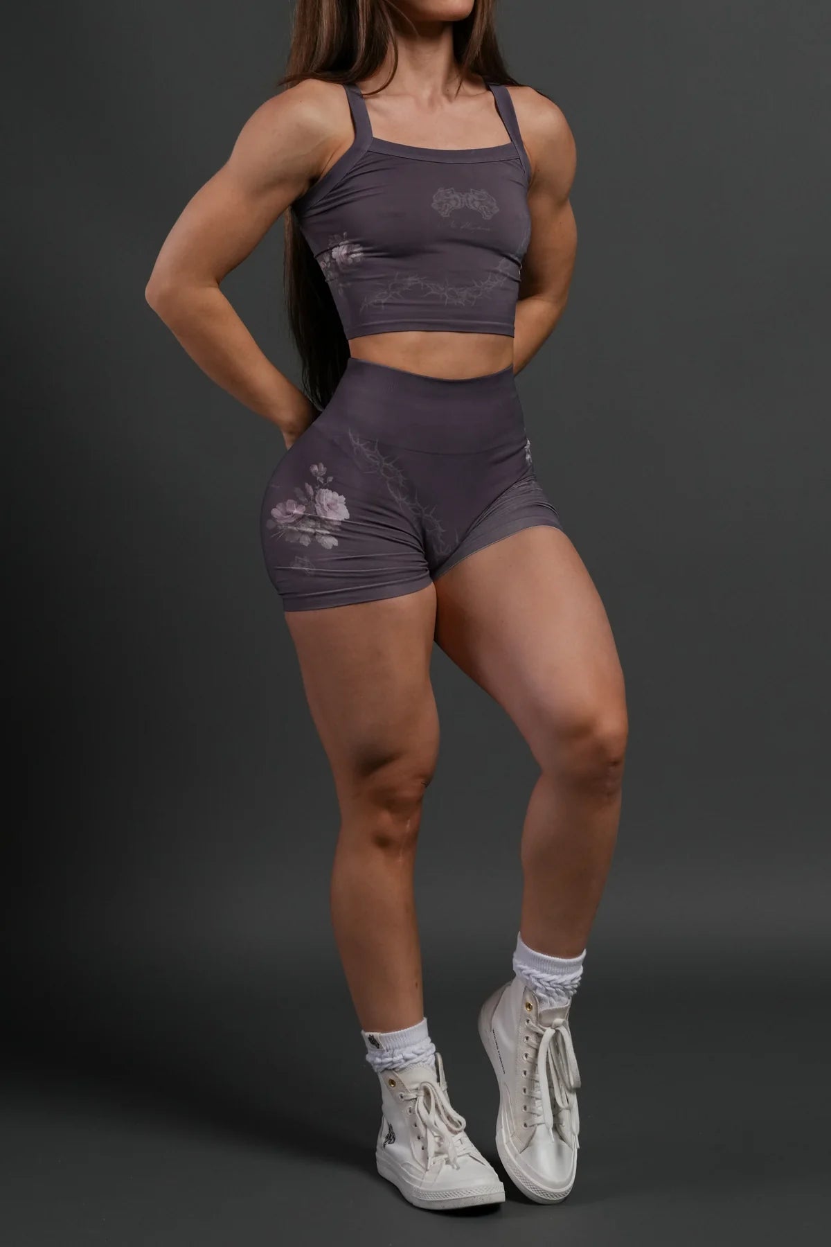 Rose Thorn "Hannah" Soft Seamless Tank in Cherry Wine Rose Thorn