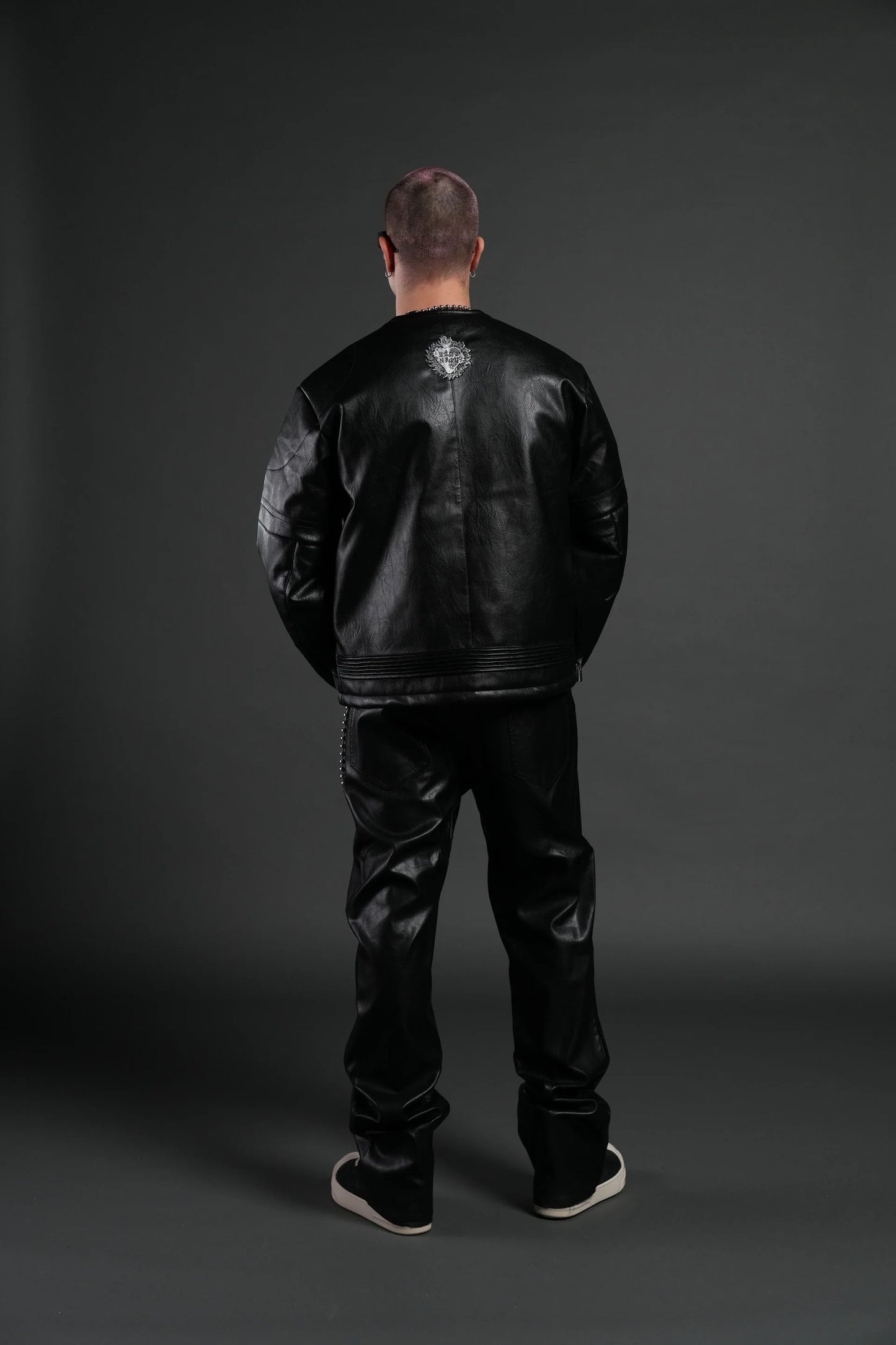 Wolves Pyramid Jesse Biker Jacket in Black