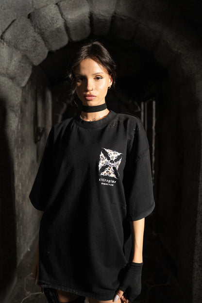 IRON SKULL FMR TEE IN LEOPARD/BLACK