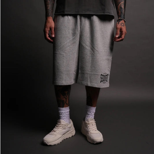 SSDDNFGU FRVR OVERSIZED OSIRIS SWEAT SHORTS IN LIGHT ATHLETIC GRAY