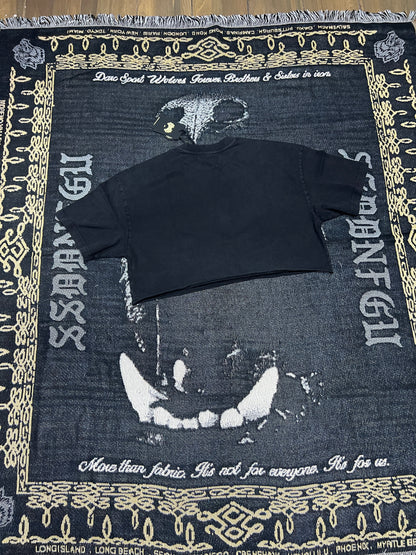 VIKING CHERUB “GRUNGE” OVERSIZED (CROPPED) TEE IN BLACK