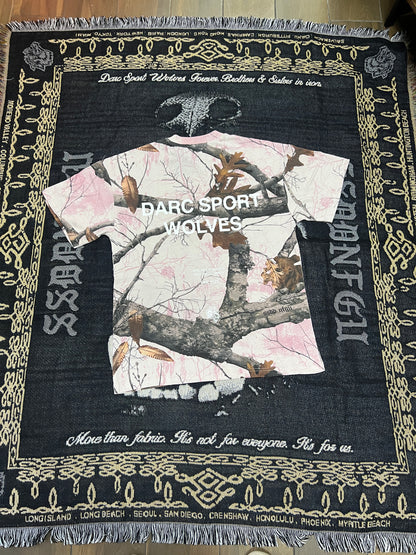 DARC SPORT WOLVES “PREMIUM” OVERSIZED TEE IN BROWN/LIGHT MAUVE WOODLAND CAMO