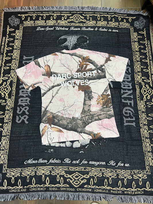DARC SPORT WOLVES “PREMIUM” OVERSIZED TEE IN BROWN/LIGHT MAUVE WOODLAND CAMO