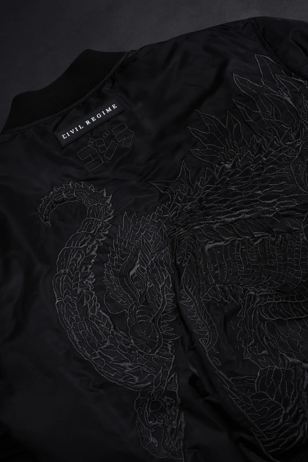 Zilla's Wrath Concrete Bomber Jacket in Black