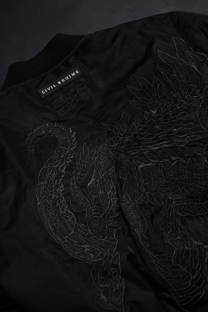 Zilla's Wrath Concrete Bomber Jacket in Black