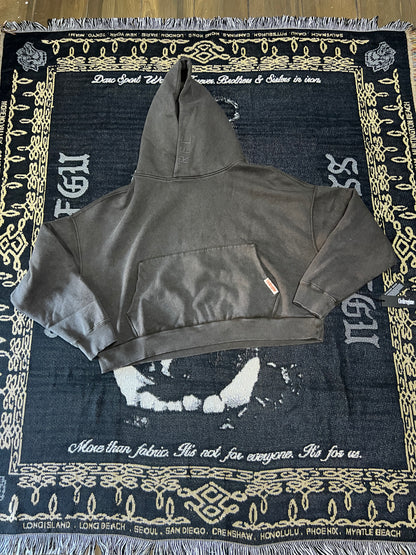 CONCRETE SIN ODIN OVERSIZED CROPPED HOODIE IN SUN WASH BROWN