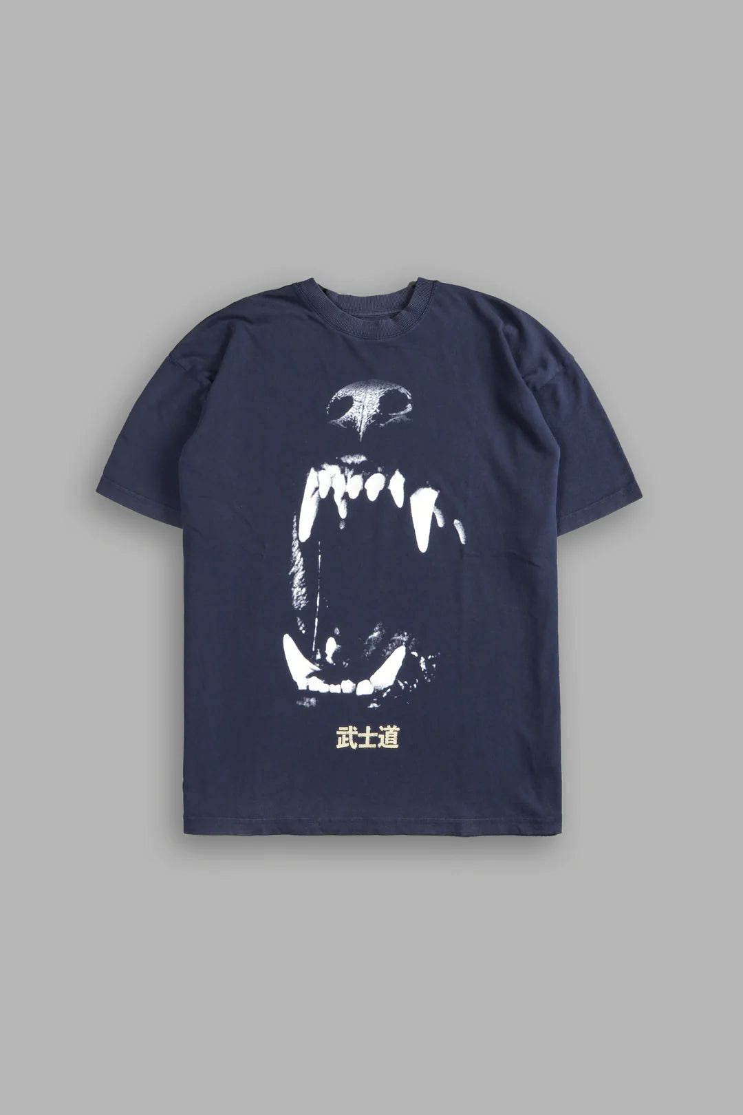 BLOOD THIRSTY KANJI "PREMIUM" OVERSIZED TEE IN MIDNIGHT BLUE