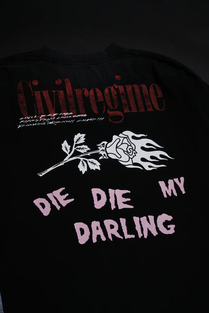DIE DIE MY DARLING 199X OVERSIZED TEE IN VINTAGE BLACK