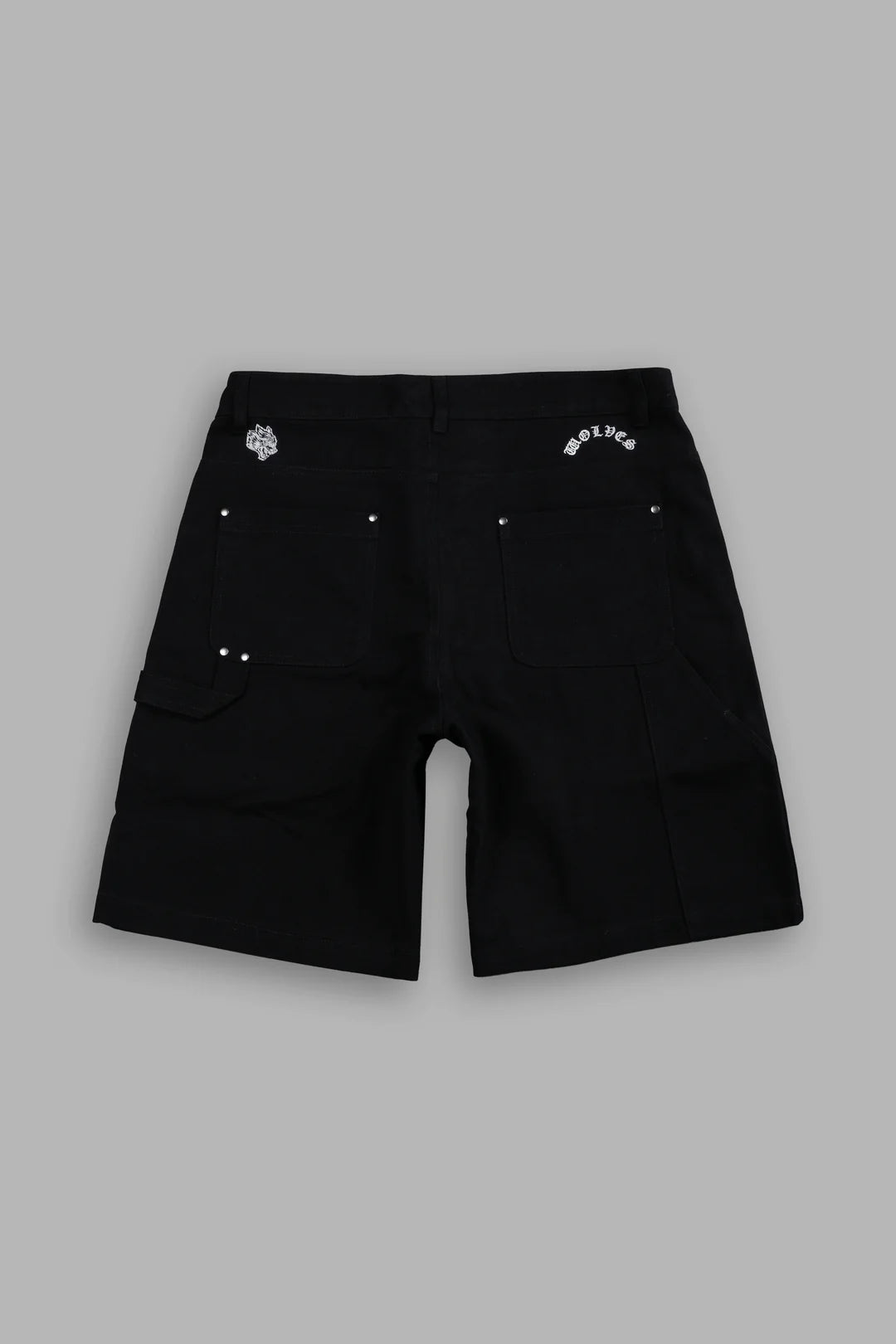 Wolf Chopper Oversized Carter Utility Shorts in Black