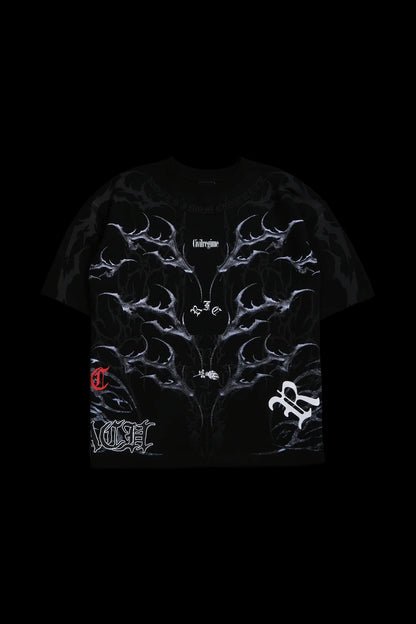 ZANGETSU 199X "SIDE BY SIDE" OVERSIZED TEE IN BLACK