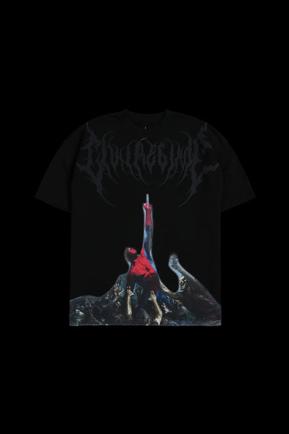 ZOOMBIE SPIDERMAN AMERICAN CLASSIC OVERSIZED TEE IN BLACK