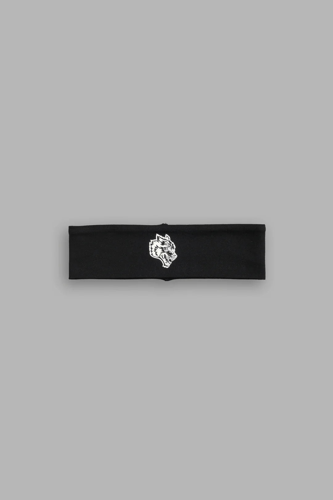 WOLF HEAD WIDE HEADBAND IN BLACK
